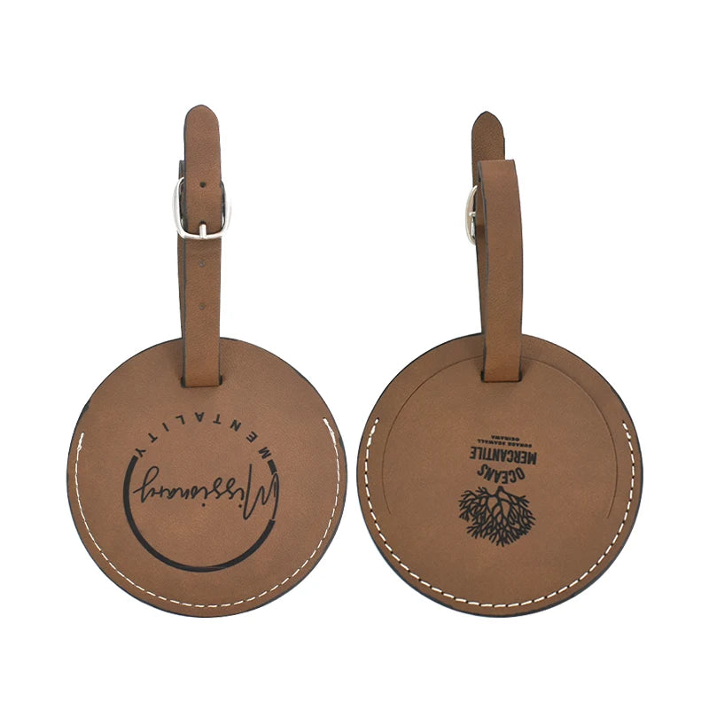 New Design Customized Luxury Printing Laser Engraving Souvenir Airline Brand Logo Pu Leather Luggage Tags for Gifts