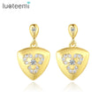 LUOTEEMI 14K Gold Plated Custom Earrings a AA Cubic Zirconia CZ Womens Geometric Earrings Jewelry Wedding Engagement Party