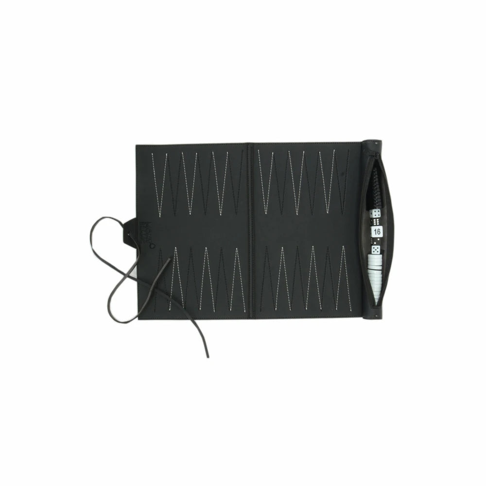 Portable Roll-up Travel Leather Backgammon Board Game Set