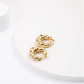 JOOLIM Jewelry PVD Gold Plated Twisted Hoop Earring Chunky Dangle Earring Stainless Steel Jewelry Tarnish Free