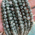 Genuine Green Spot Jasper Gemstone Round Smooth Beads 4mm 6mm 8mm 10mm Gemstone Loose Beads for Jewelry Making