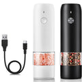 Black and White Pepper Grinder with Type-c USB Cable Salt and Pepper Grinder with Acrylic tank