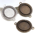 20mm Inner Size Antique Silver Plated Bronze Cabochon Base Setting Charms Pendant for Jewelry Making