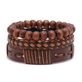 Vintage Leather Jewelry Bracelet Set Simple Beaded Design for Men and Women New Fashion Charm Bracelets