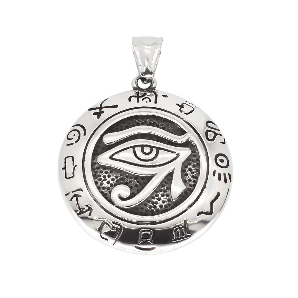 Stainless Steel Eye of Horus Ancient Egyptian Pendant Egyptian Symbols Necklace Amulet for Men