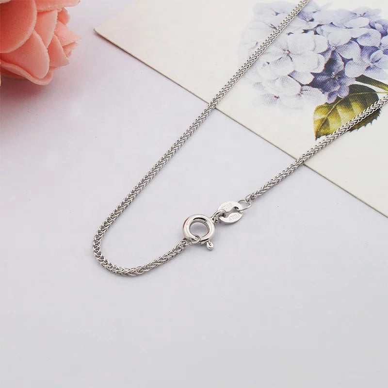 Factory Direct Wholesale 925 Sterling Silver Wheat Chain Sterling Silver Chain Necklace
