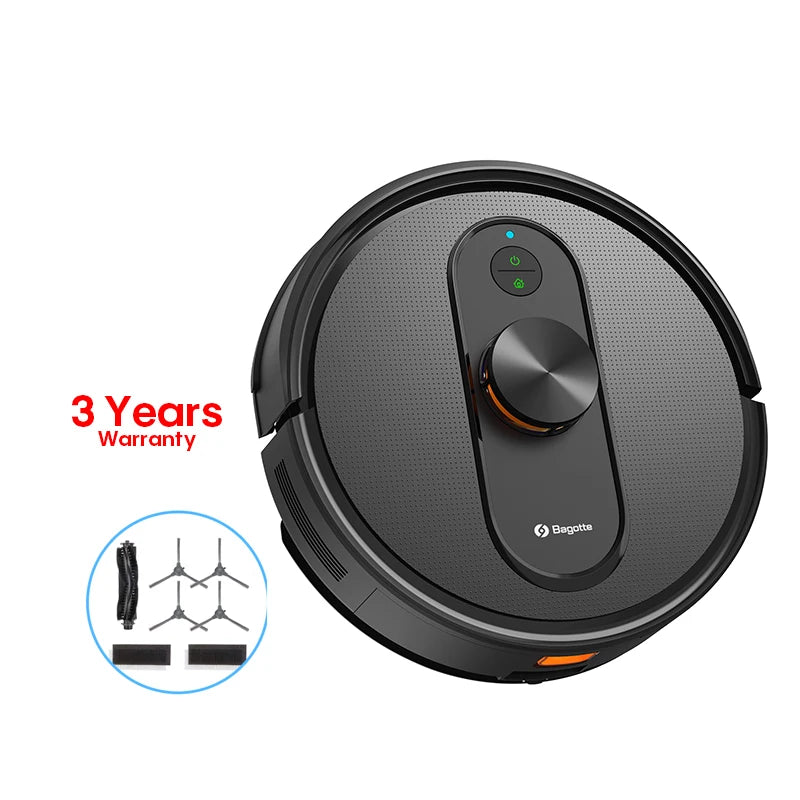 Bagotte Max Robot Vacuum Cleaner with Smart Self-Emptying Feature Wet and Dry Function Self-Cleaning Dustbin for Household Use