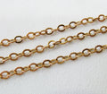 Raw Brass Chain Flat Oval Closed Link 3.2x2.7mm DIY Crafts Supply