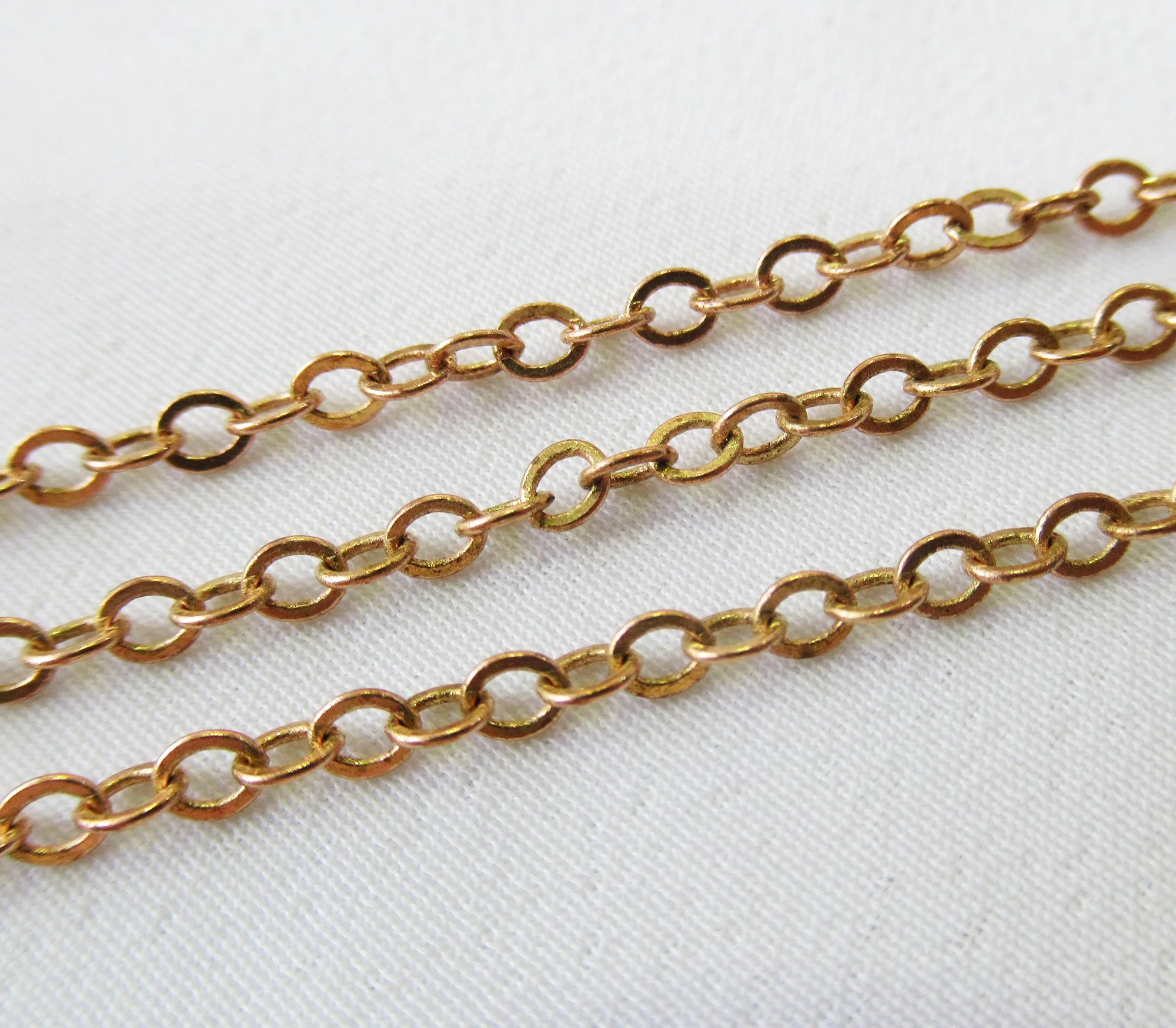 Raw Brass Chain Flat Oval Closed Link 3.2x2.7mm DIY Crafts Supply