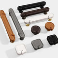 JAYA  Fancy Cabinet Drawer Pulls Leather Zinc Alloy  Furniture Handle Luxury Genuine Leather Knob