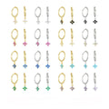 Colorful Cubic Zirconia Trendy Hoop Custom Color Jewelry 925 Sterling Silver Flower Drop Earrings Women