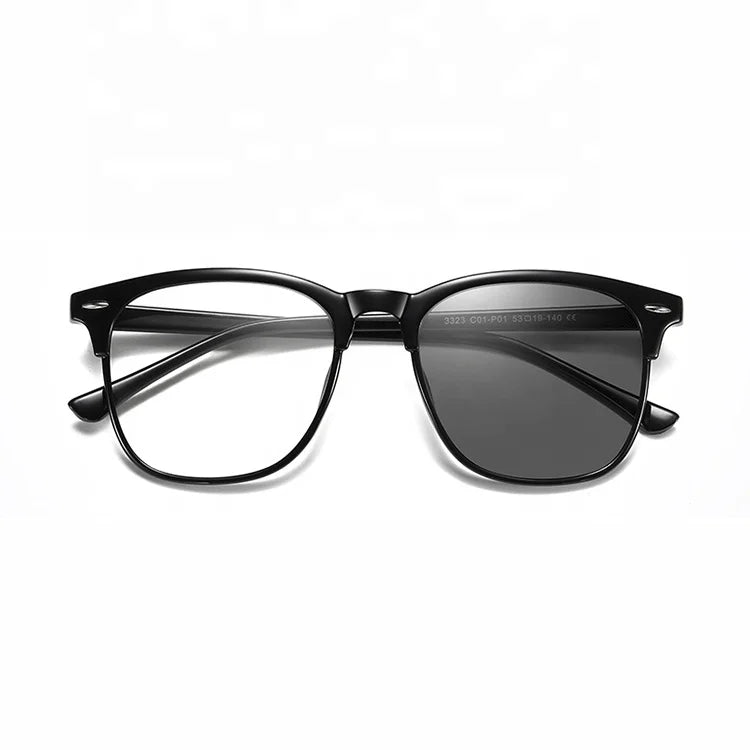 DOISYER Unisex Optical Frames Tr90 Fashion Print Anti-Blue Blocking Photochromic Glasses for Outdoor and Computer Use