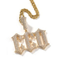 Trendy Men's Custom Double-Stranded Bling Diamond Name Necklace with 26 Capital Alphabet Letter Charms Brass & Zircon Rope Chain