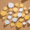 20pcs Stainless Steel Blank Laser Engraved Logo Tags Circle Gold Silver Tag Round Charm Engravable Pendants for Jewelry Making
