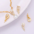 Connect Clasp for Hanging Pearls Drop Shaped Clasp Needle for Attaching the Pendant 18K Gold Plated Brass Zircon Pendant