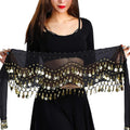 Women Girls Festival Cosplay Costume 128 Coins Belt Belly Dance Hip Scarf Wrap Skirt