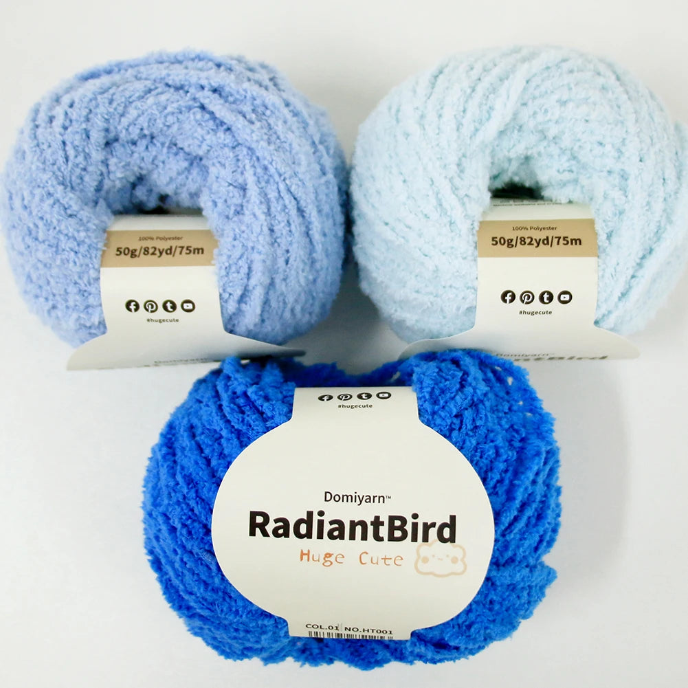 Huge Cute 50g/75m Hot Sale for Scarf Doll Blanket Chunky Polyester Yarn