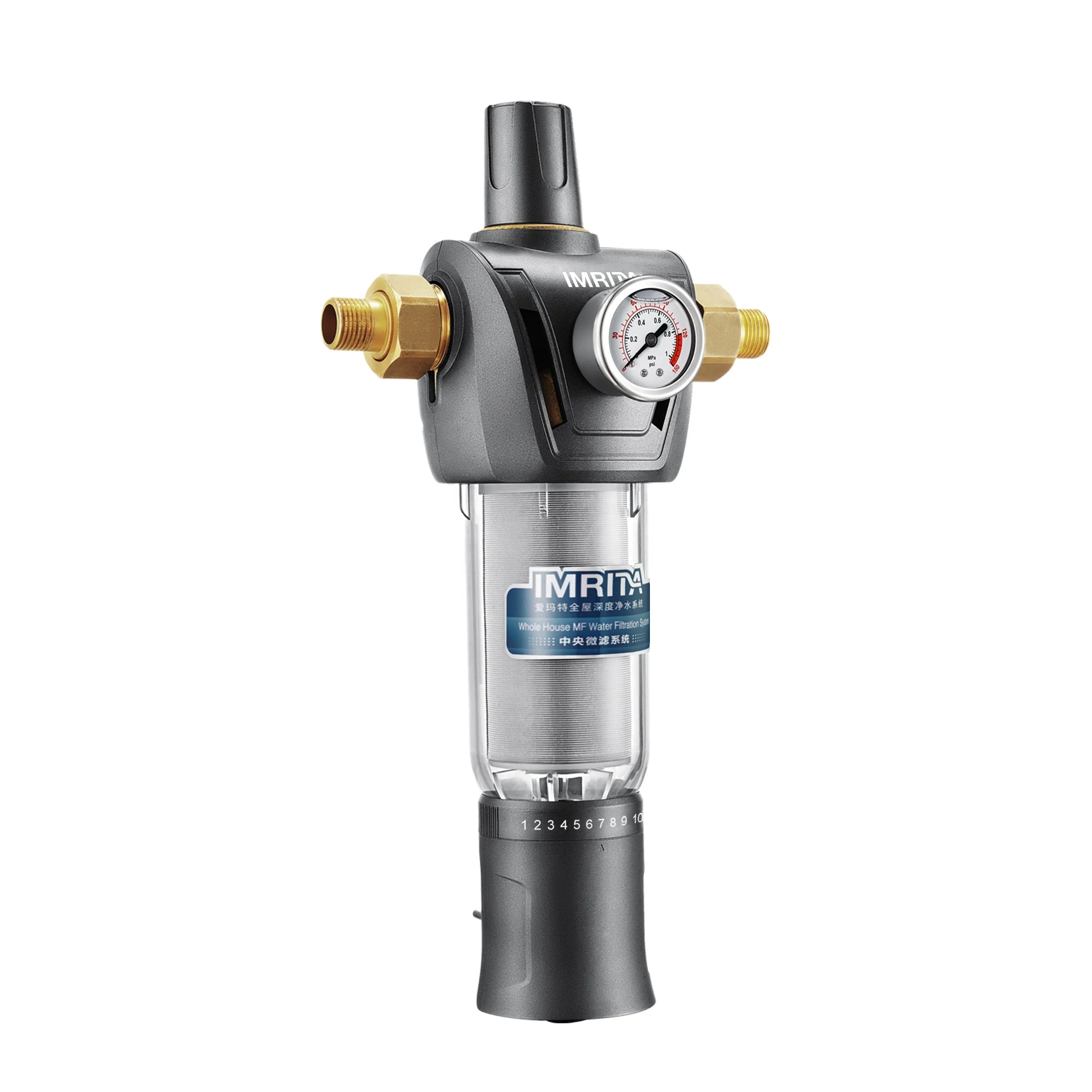 Water Pre Filter IMRITA Aqua Pure 6000L/h Spin Down Mesh Flushable Filtre a Eau Tap Filtro De Agua  Water Prefilter for Home