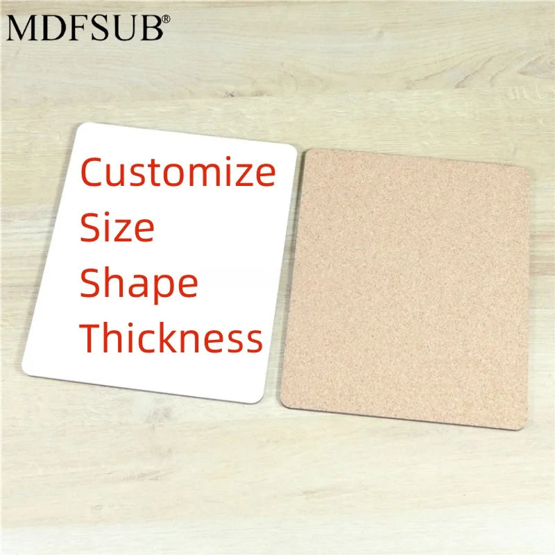 MDFSUB Modern Wooden 6mm Thick Eco-Friendly Cork Backed Sublimation Placemat 20x28cm Rectangle White Custom Design