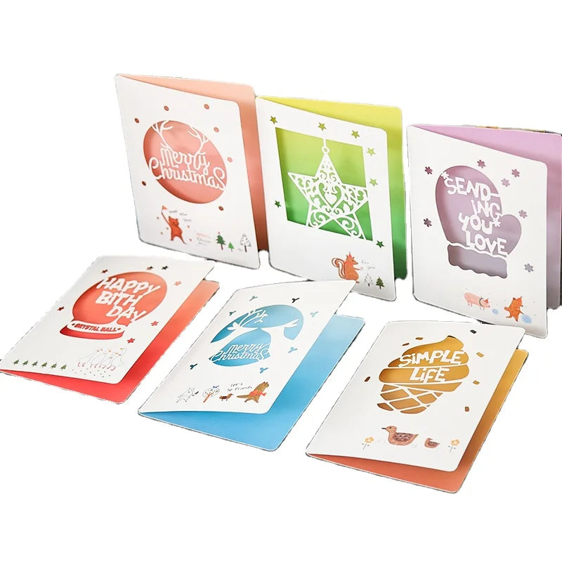 Merry Christmas Products Openwork Birthday and Christmas Gift Card
