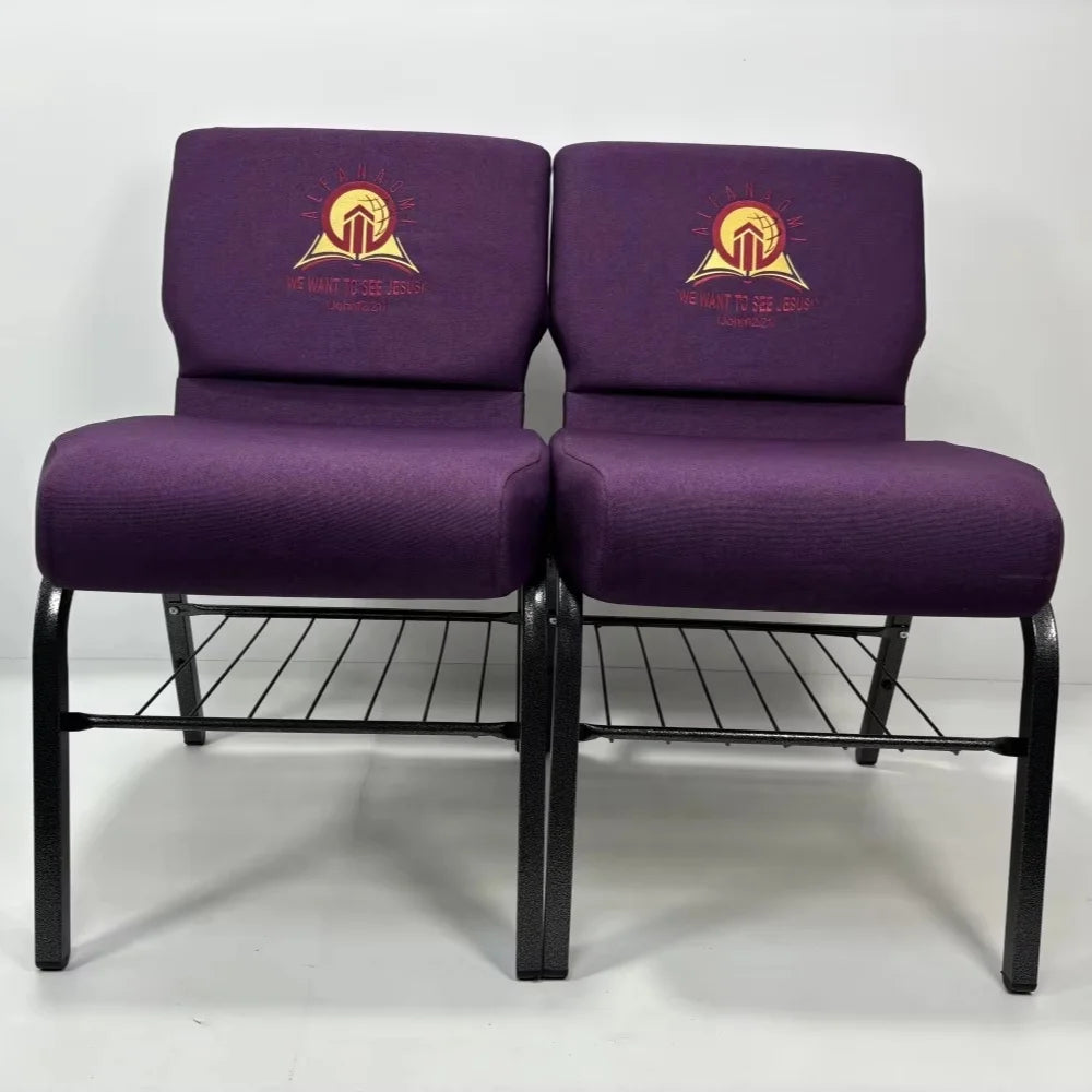 Modern Design Church Chairs Customized Stackable Metal Church Chairs Interlocking Padded Chairs Theater Furniture