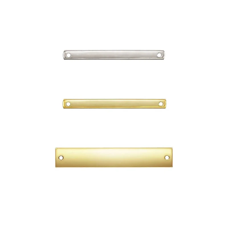 Vintage 14K Gold Filled Rectangular Bracelet Bar Connector Engrave Available Jewelry Bar Pendant