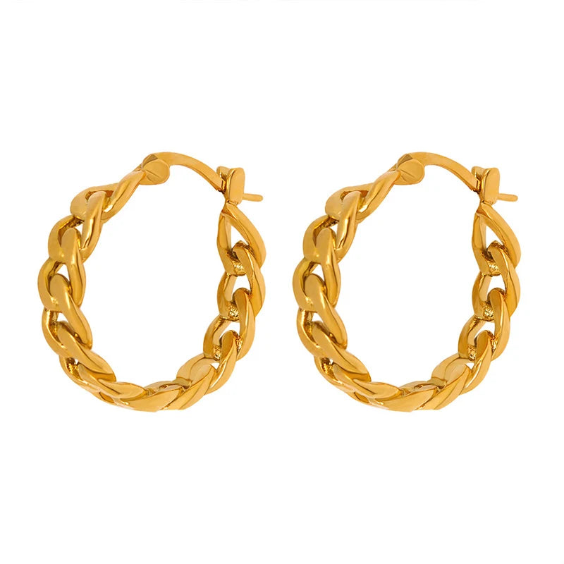 Trendy 18k Gold Plated Brass Cross Chain Earrings Fashionable Personalized Jewelry Gift for Women for Parties Engagements