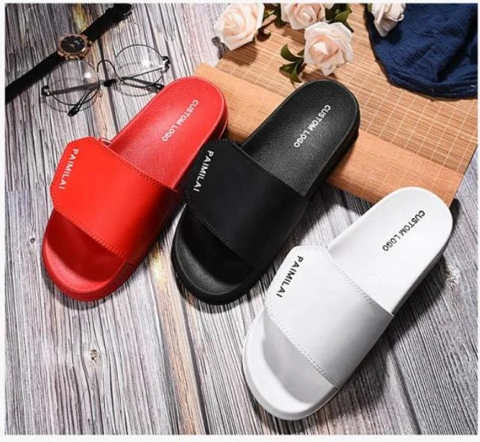 Custom New Slide Sandals with Hook and Loop Fasteners Low MOQ Fashionable and Comfortable Anti-Slip Beach Sports for Slippers