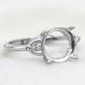 Sterling Silver 9*9mm Semi Mount Ring Empty Frame Blank Support Claw Setting S925 Base Holder Without Center Stone for DIY Inlay