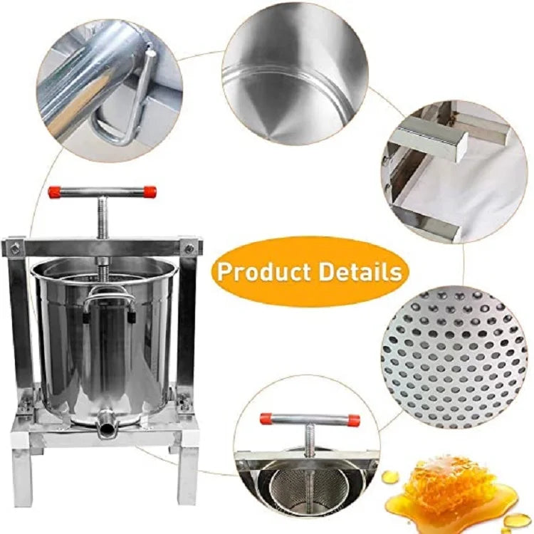 Stainless Steel Household Manual Honey Presser Beeswax Extractor New Condition Beekeeping Tool