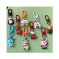 10pcs Christmas Style Series Keychain Cute Cartoon Key Chains Xmas Pendant Decoration Key Ring Holder