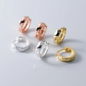 Fashion 925 Silver Jewelry Irregular Smooth Silver Earrings Gold Plated Nice Earrings for Girls