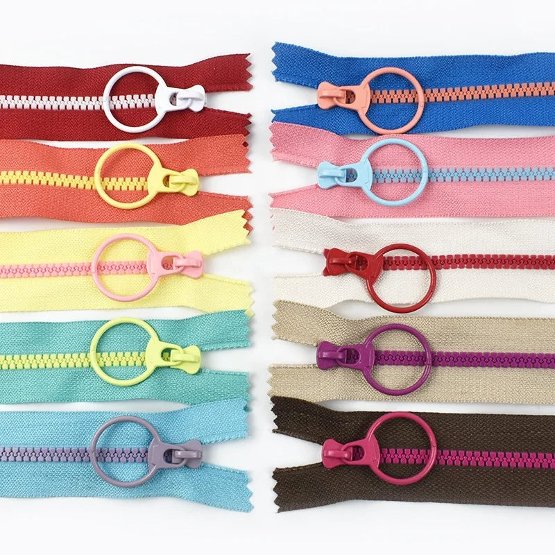 MeeTee A2-1 3# 40cm DIY Handmade Resin Zipper Replaceable Open-Closed Color Contrast Zipper for Stationery Bag Accessories