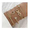 Wholesale Adjustable Love Opening Bracelet Retro Lucky 8-Character Rhinestone Bracelets for Girls
