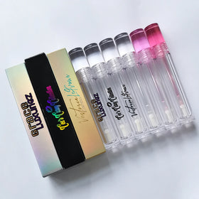 7.8ml Private Label Logo Fully clear Lip Gloss Tube Crystal Transparent Lipgloss Container Tubes