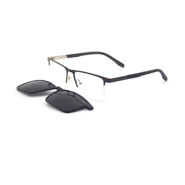 2025 Latest Optical Metal Sunglasses Frames with Magnetic Clip-On Available in Yellow Red Blue