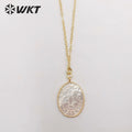 WT-JN247 Beautiful Gold Handmade Natural Shell Pendant European Natural Noble and Mysterious Jewelry Lady for Lady Necklace