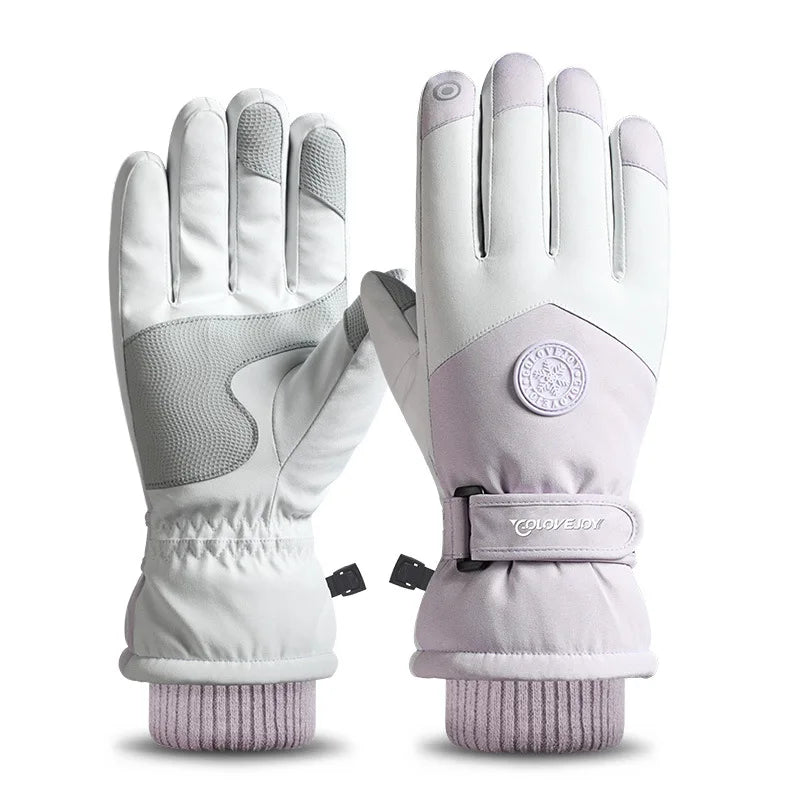 Hot Sale Women's Outdoor Sports Gloves Cycling Ski Gloves Velvet Warm Snowing Waterproof Winter Breathable Windproof Spandex