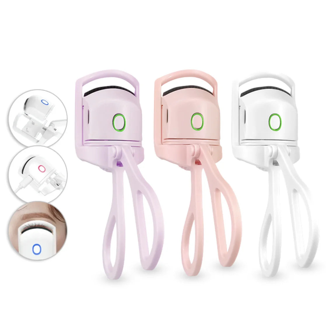 New Arrival Makeup Tool Curling Lash Lift Control Mini Pink Electric Heated Eyelash Curler Electric White Cute Eyelash Curler