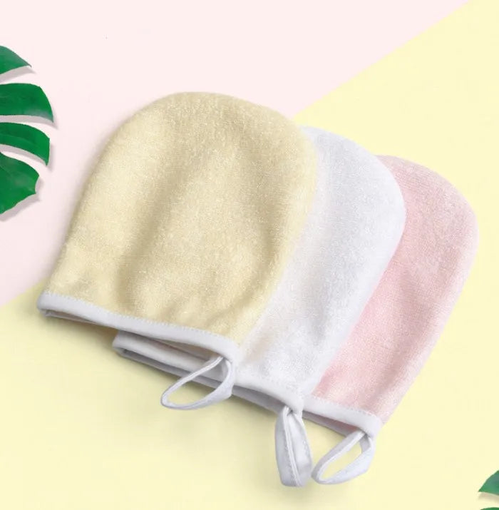 Bamboo Makeup Remover Glove Mitt Exfoliating Facial Cleaning Finger Mitt pads