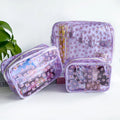 Hot Sale New Waterproof Colorful Heart Pattern Cosmetic Pouch Bag PVC Clear Transparent Travel Wash Makeup Pouches