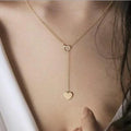 TCH-02 Fashion Necklace Design Jewelry Simple Alloy Metallic Heart Lariat Necklace