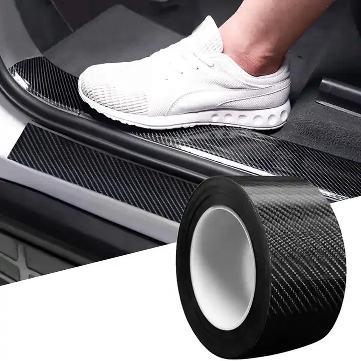 Car 5d Carbon Fiber Car Anti Scratch Protector Tape Waterproof Body Bumper Trunk Door Sills Stickers Step Sill Protection