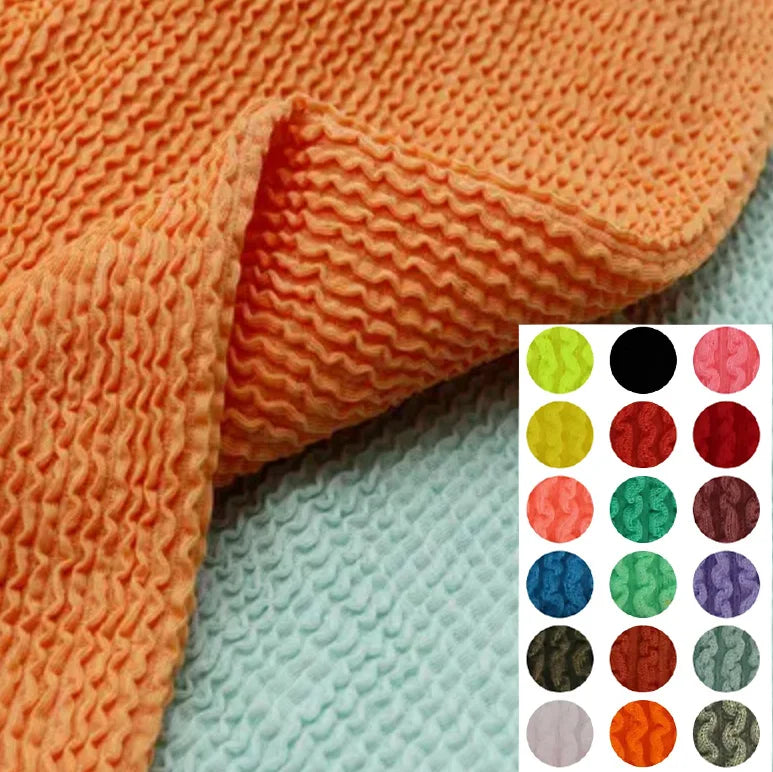 China Supplier 500 GSM Waterproof Crinkle Swimwear Fabric 92%Polyester 8% Spandex for Swimsuit