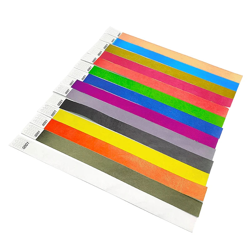 Custom Dupont Paper Plain Color One Time Use Tyvek Wristbands for Events Festival Park