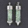 Hongzhuo Accessories Natural Green Aventurine Gravel Bullet-shaped Wishing Bottle Spirit Pendulum Drifting Bottle Pendant Jewelry