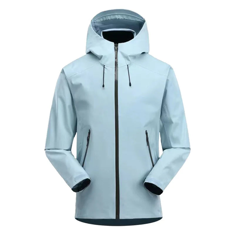 High Quality Regular Custom Logo Black Hooded Waterproof for Man Rain Jacket With Hood