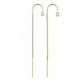 Real 14K Gold Filled Ear GF Threader U-Threader Cable Box Chain Wire for Jewelry Findings Making Earrings Accessories