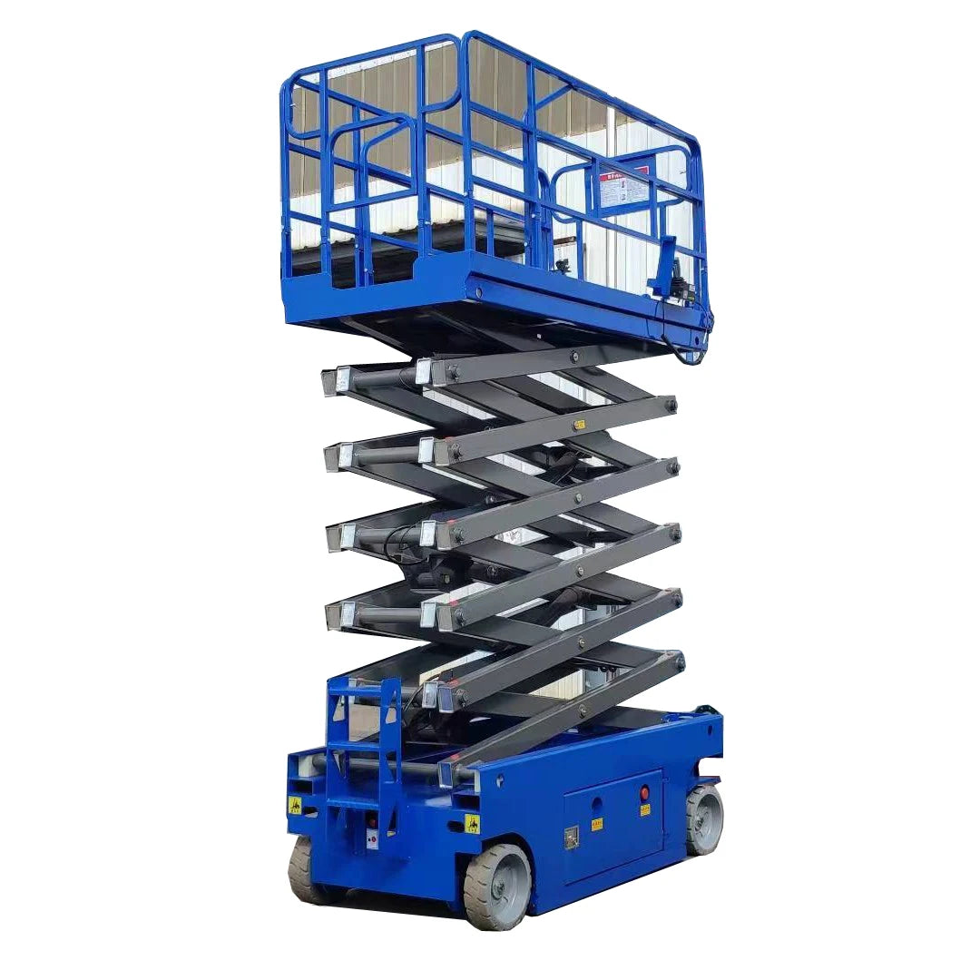 4 m to 16 m Movable Material Carring Self Propelled Scissor Lift Automatic Walking Aerial Work Platform