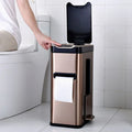 Modern 7L Mini Trash Can Household Three-in-One PP Container Lid for Recycling Storage Sensor with Cleaning brush set
